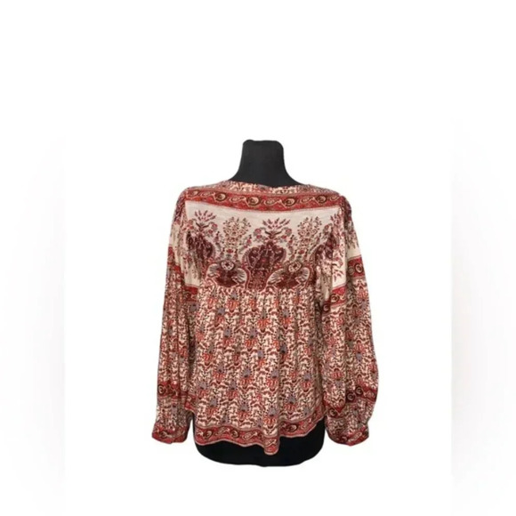 Rachel Zoe Floral Boho Long Sleeve Blouse Medium - Picture 2 of 7